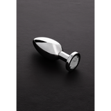Analplug mit Schmuckstein Silber 10,4 cm
