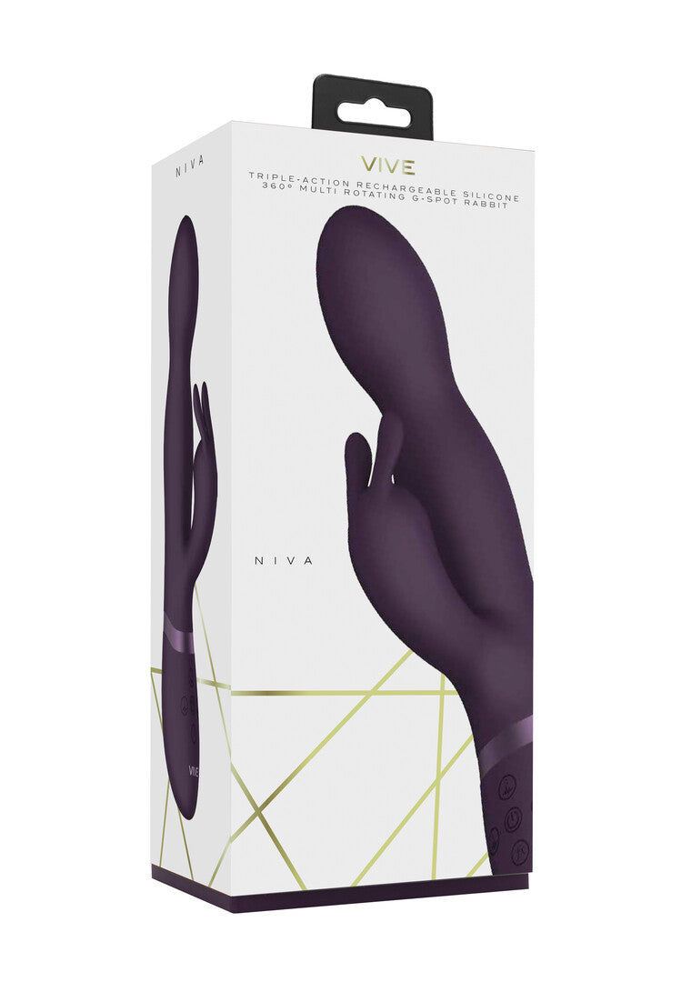 Rabbit-Vibrator Vive Niva mit drehbarer Spitze Lila 21,5 x 3,4 cm – Ansicht 2
