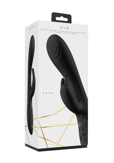 Rabbit-Vibrator Vive Cato Pulse Rabbit Schwarz 21,5 x 3,6 cm – Ansicht 2
