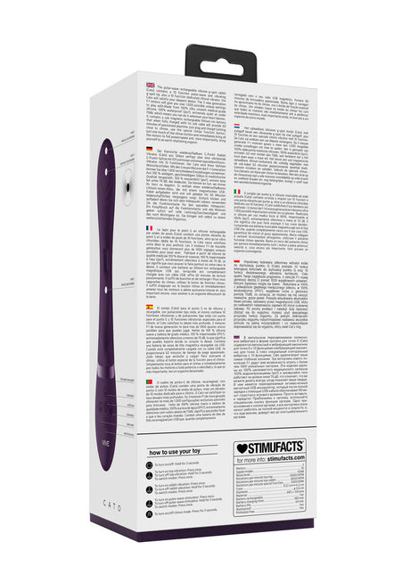 Rabbit-Vibrator Vive Cato Pulse Rabbit Lila 21,5 x 3,6 cm – Ansicht 3