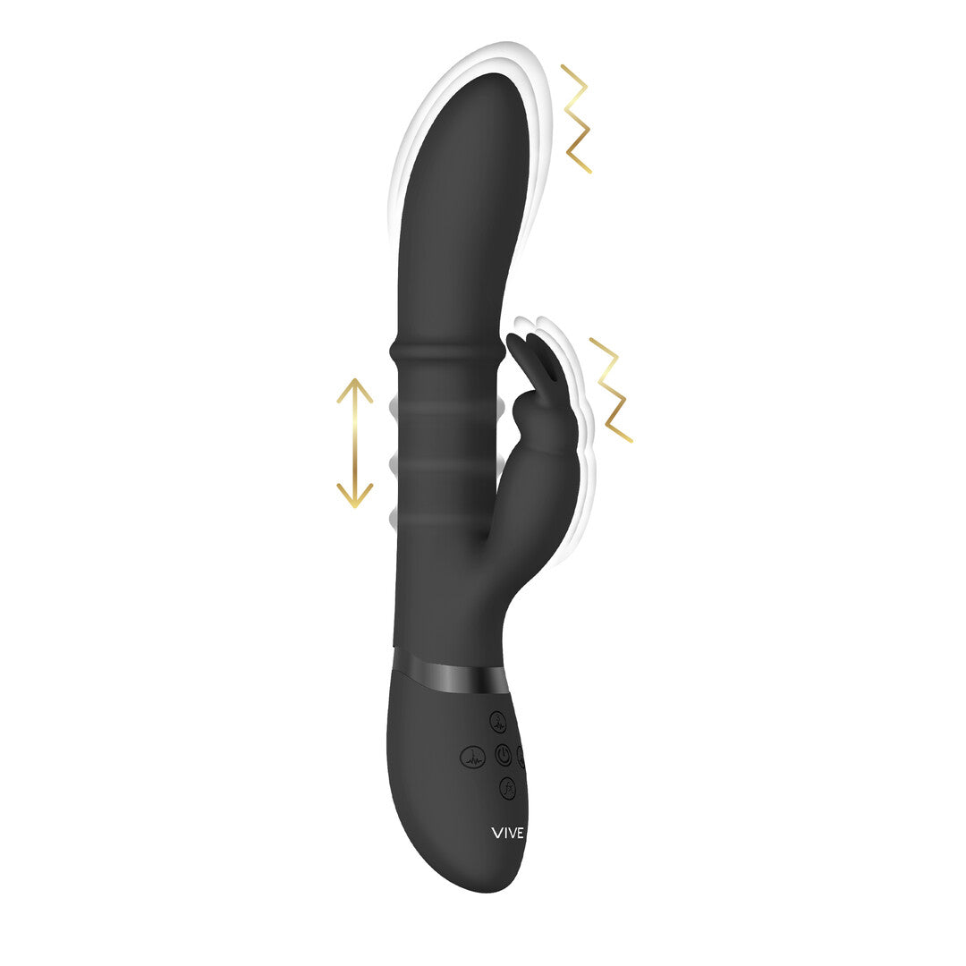 Rabbit-Vibrator Vive Halo Ring Rabbit Schwarz 24,5 x 3,5 cm