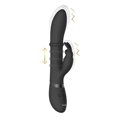 Rabbit-Vibrator Vive Halo Ring Rabbit Schwarz 24,5 x 3,5 cm