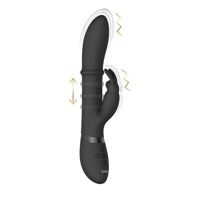 Rabbit-Vibrator Vive Halo Ring Rabbit Schwarz 24,5 x 3,5 cm
