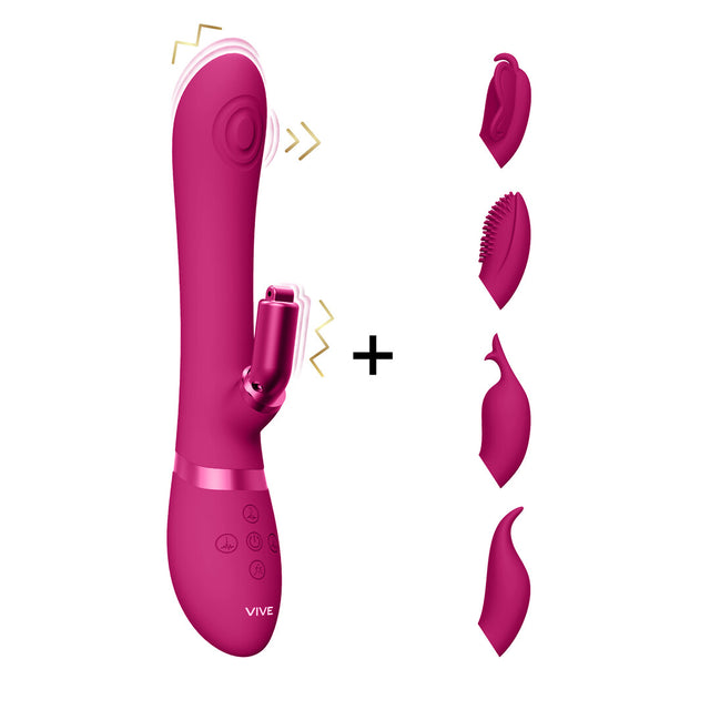 Rabbit-Vibrator Vive Etsu Pulswelle G-Punkt Pink 22,3 x 3,3 cm