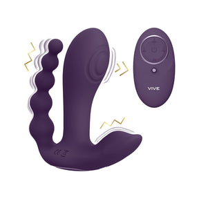 Rabbit-Vibrator Vive Kata Doppelpenetration Pulswelle Lila 12 x 3,3 cm