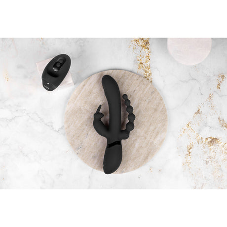 Rabbit-Vibrator Vive Rini Doppelpenetration Pulswelle Schwarz 22,3 x 4,3 cm – Ansicht 5