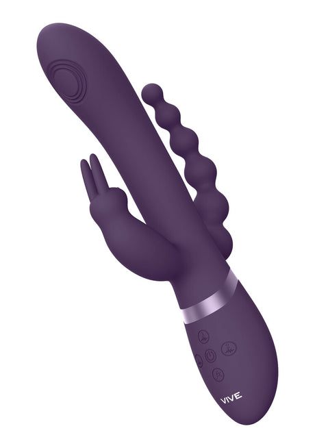 Rabbit-Vibrator Vive Rini Doppelpenetration Pulswelle Lila 22,3 x 4,3 cm – Ansicht 4