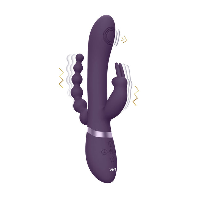 Rabbit-Vibrator Vive Rini Doppelpenetration Pulswelle Lila 22,3 x 4,3 cm
