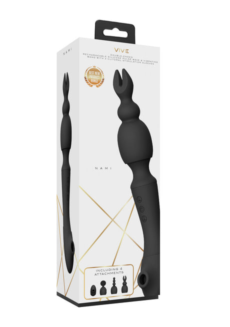 Massagestab Vive Nami Pulswelle Doppelseitig Schwarz 21,8 x 3,3 cm – Ansicht 2