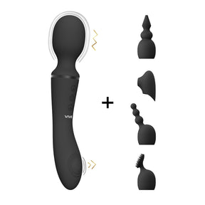 Massagestab Vive Nami Pulswelle Doppelseitig Schwarz 21,8 x 3,3 cm