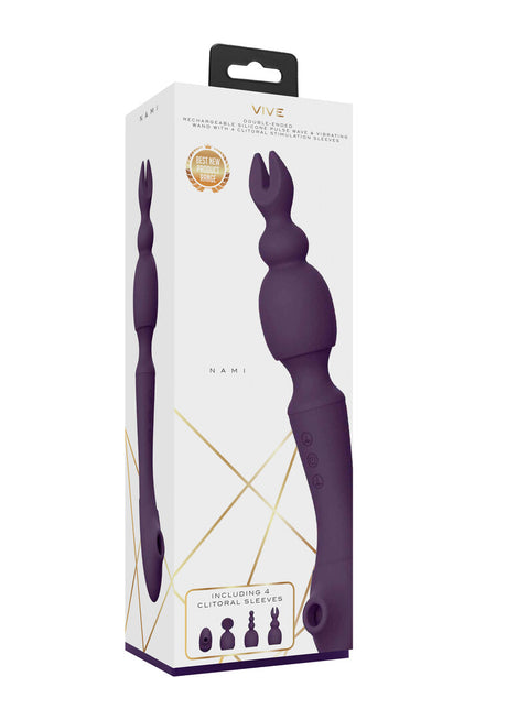 Massagestab Vive Nami Pulswelle Doppelseitig Lila 21,8 x 3,3 cm – Ansicht 2