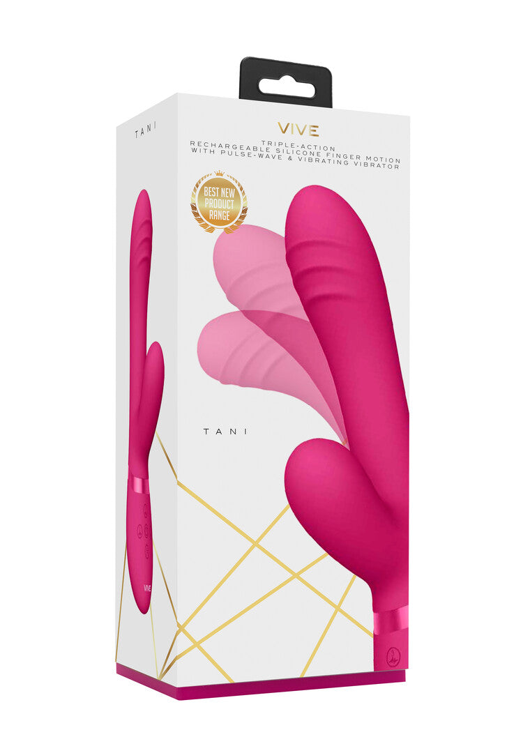 Rabbit-Vibrator Vive Tani mit Fingerbewegung Pink 21,5 x 3,3 cm – Ansicht 2