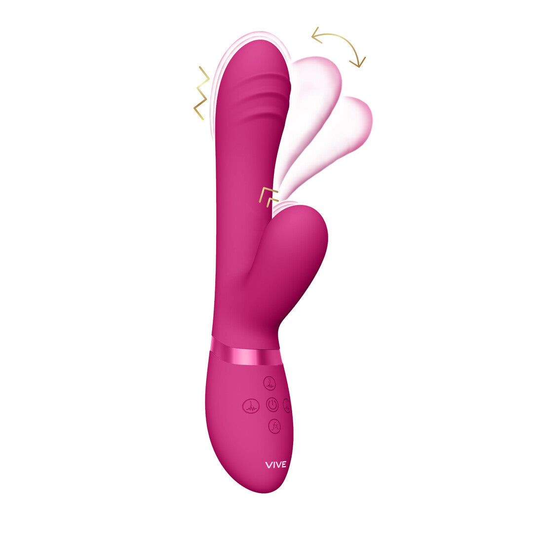 Rabbit-Vibrator Vive Tani mit Fingerbewegung Pink 21,5 x 3,3 cm