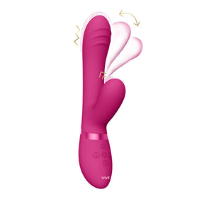 Rabbit-Vibrator Vive Tani mit Fingerbewegung Pink 21,5 x 3,3 cm
