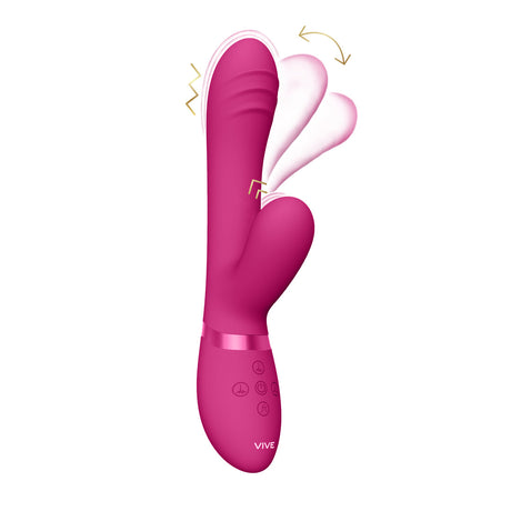 Rabbit-Vibrator Vive Tani mit Fingerbewegung Pink 21,5 x 3,3 cm