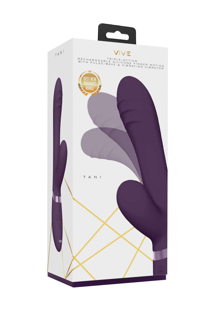 Rabbit-Vibrator Vive Tani mit Fingerbewegung Lila 21,5 x 3,3 cm – Ansicht 2