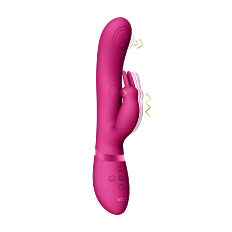 Rabbit-Vibrator Vive Mai Doppelte Pulswelle Pink 22 x 3,2 cm