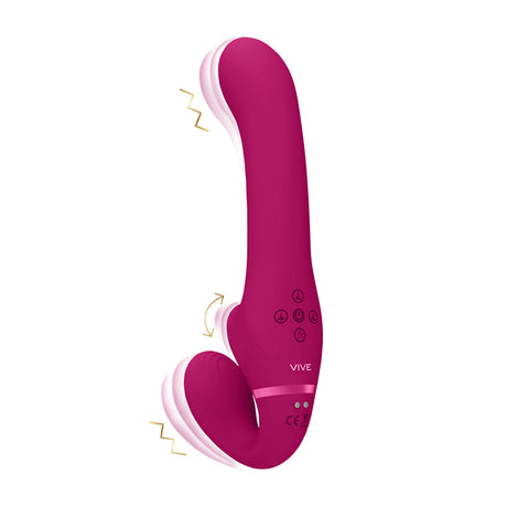 Strap-on Vive Ai Strapless mit Luftwellen Pink 23,5 x 3,6 cm
