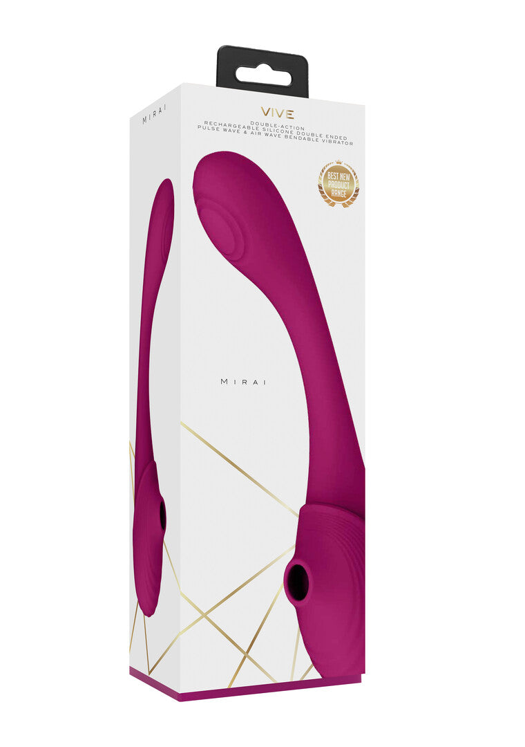 Vibrator Vive Mirai doppelseitig biegbar Pink 23,4 x 3,3 cm – Ansicht 2