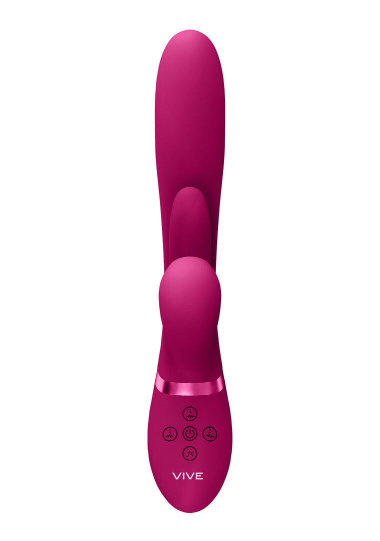 G-Punkt-Vibrator Vive Kura Stoßbewegung und Zunge Pink 24,9 x 3,3 cm – Ansicht 3