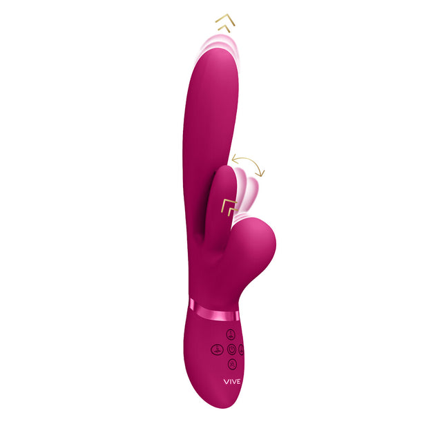 G-Punkt-Vibrator Vive Kura Stoßbewegung und Zunge Pink 24,9 x 3,3 cm