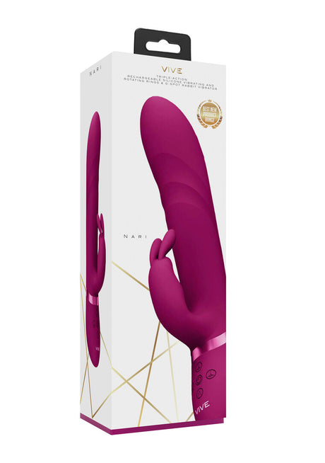 Rabbit-Vibrator Vive Nari mit rotierenden Perlen Pink 24,1 x 3,8 cm – Ansicht 2