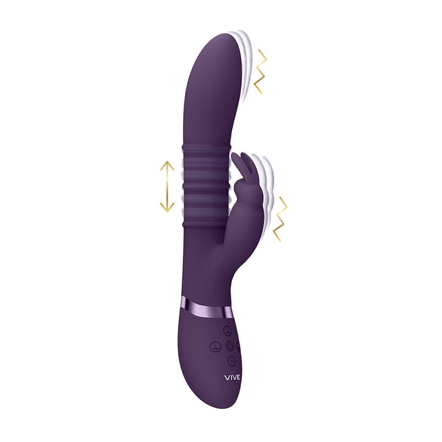 Rabbit-Vibrator Vive Sora mit laufenden Ringen Lila 24,2 x 3,4 cm