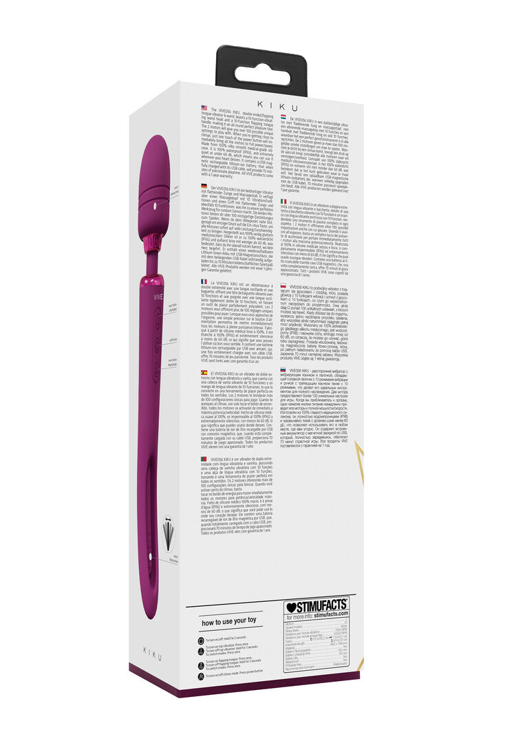 Massagestab Vive Kiku Doppelseitig G-Punkt und Wand Pink 25,2 x 5 cm – Ansicht 3