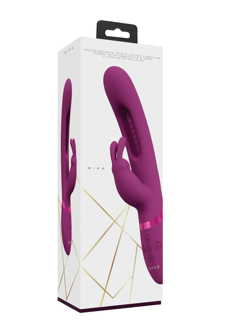Rabbit-Vibrator Vive Mika mit klopfender Zunge Pink 23,2 x 3 cm – Ansicht 2