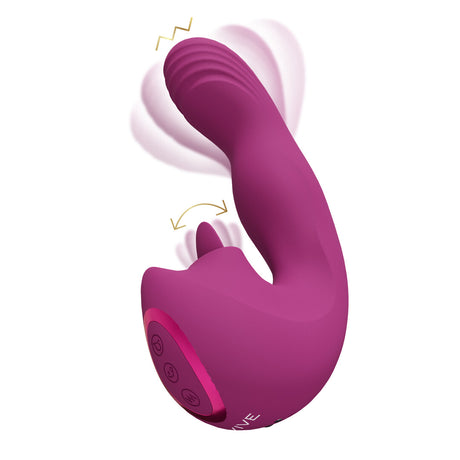G-Punkt-Vibrator Vive Yumi mit Zunge und Fingerbewegung Pink 13,7 x 3 cm