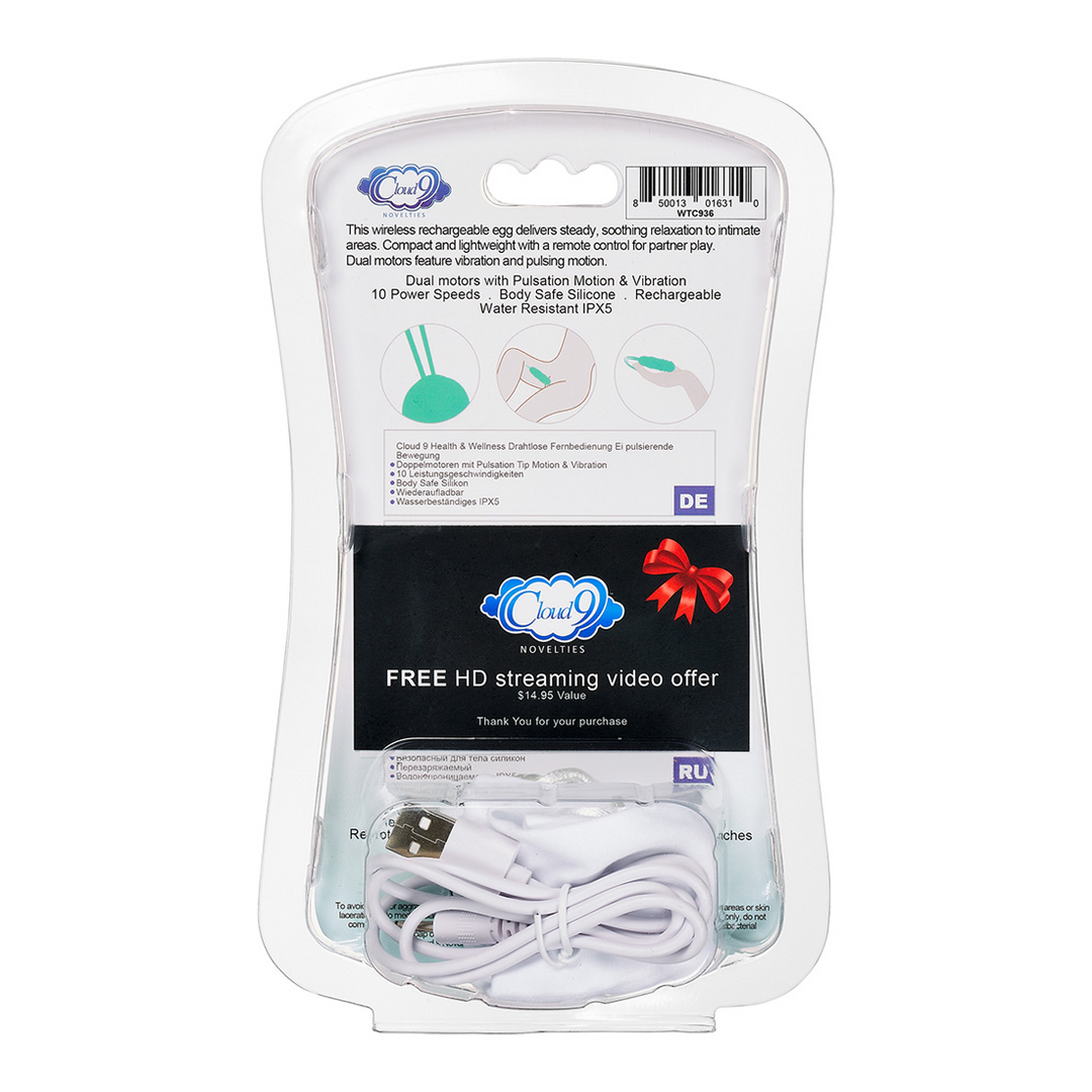 Vibro-Ei mit Fernbedienung und Pulsfunktion Teal 3,3 cm
