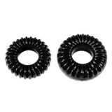 Penisring-Set Premium Stretch geriffelt Schwarz Ø 4 cm