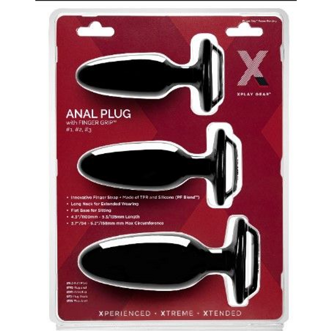 Analplug-Set Starter mit Fingergriff Schwarz