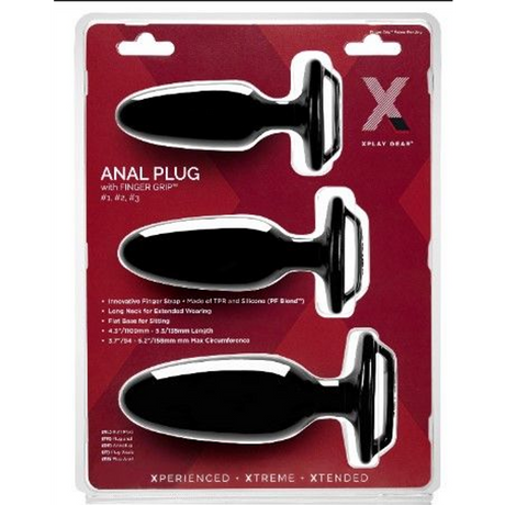 Analplug-Set Starter mit Fingergriff Schwarz