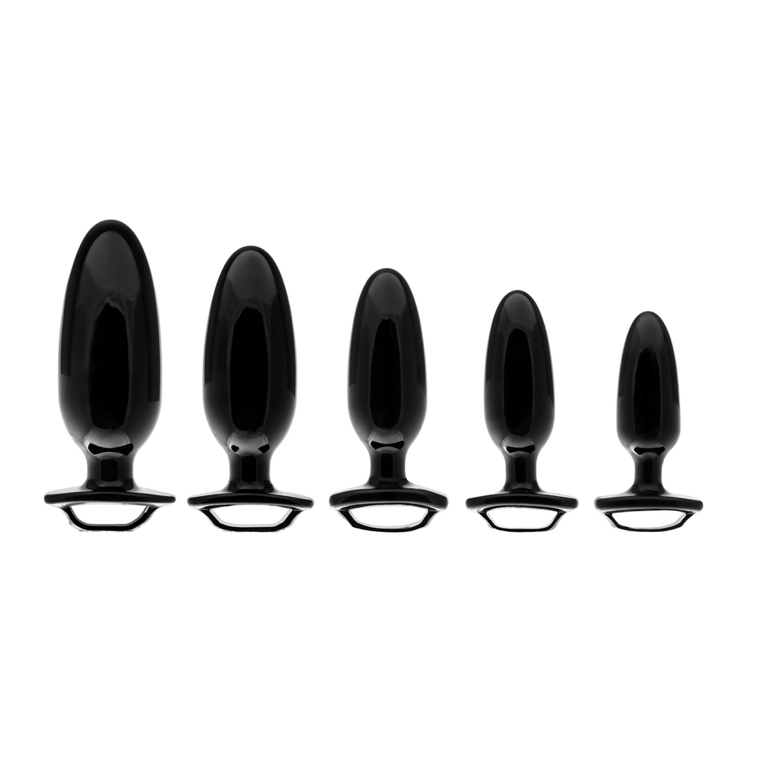 Analplug-Set Starter mit Fingergriff Schwarz