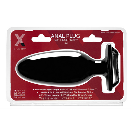Analplug mit Fingergriff Schwarz 13 x Ø 5,8 cm