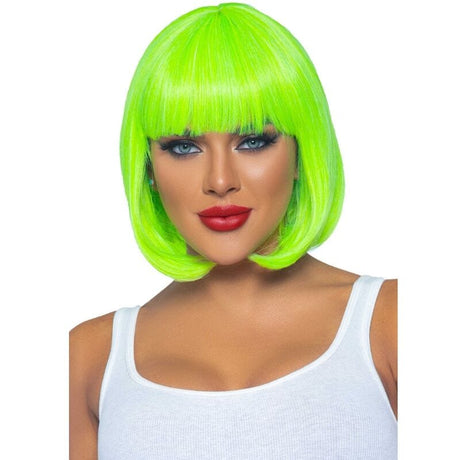 Accessoire Fluoreszierende Bob-Perücke Neongrün