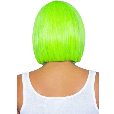 Accessoire Fluoreszierende Bob-Perücke Neongrün