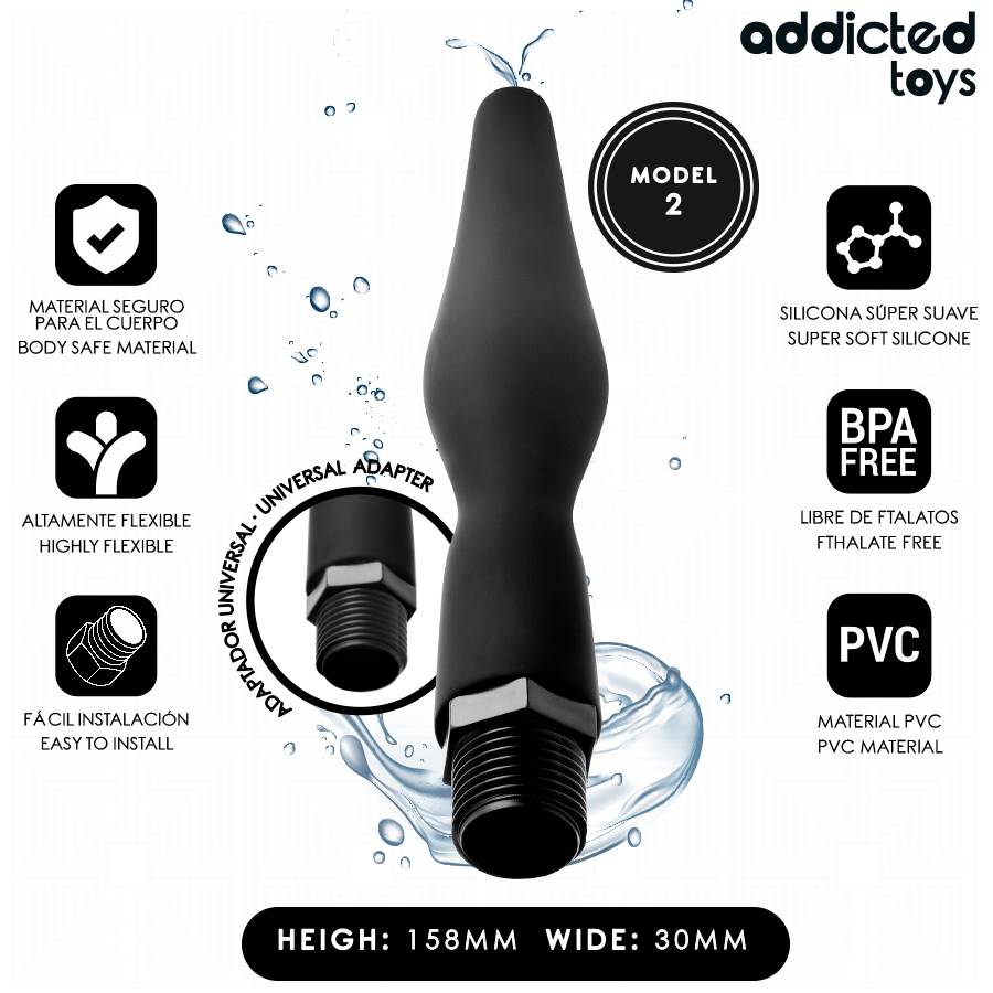 Analplug Anal Cleaner mit Universaladapter Modell 2 15,8 x 3 cm.1