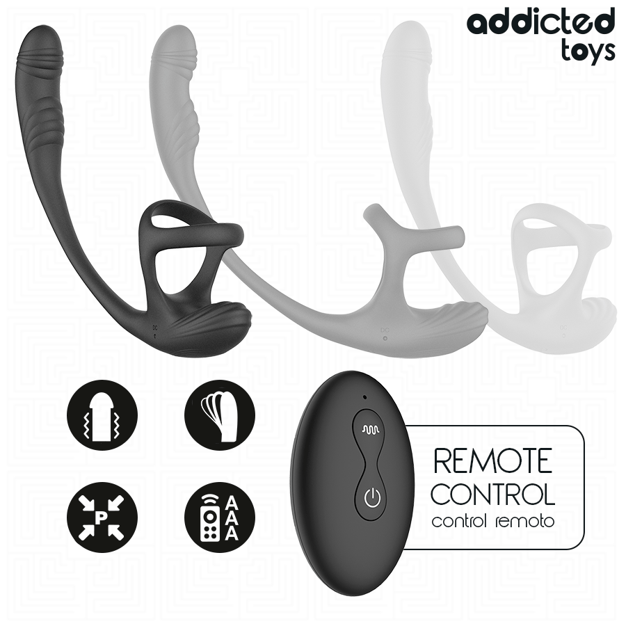Addicted Toys – Analplug mit Vibration, 360°-Wellung und Hodenstimulator
