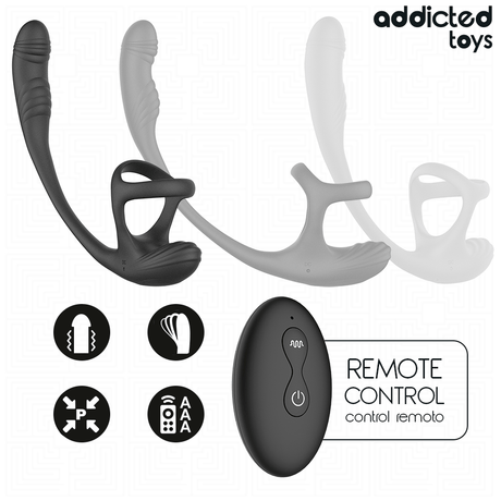 Addicted Toys – Analplug mit Vibration, 360°-Wellung und Hodenstimulator