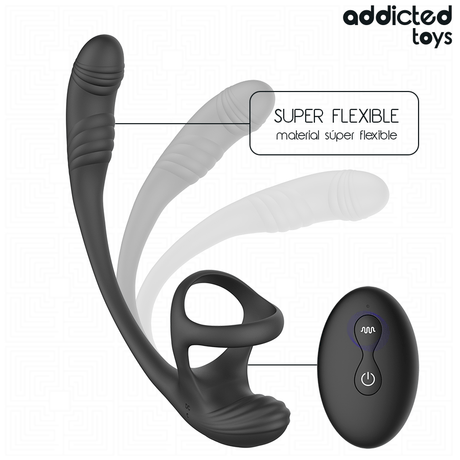 Addicted Toys – Analplug mit Vibration, 360°-Wellung und Hodenstimulator