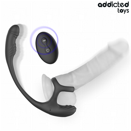 Addicted Toys – Analplug mit Vibration, 360°-Wellung und Hodenstimulator