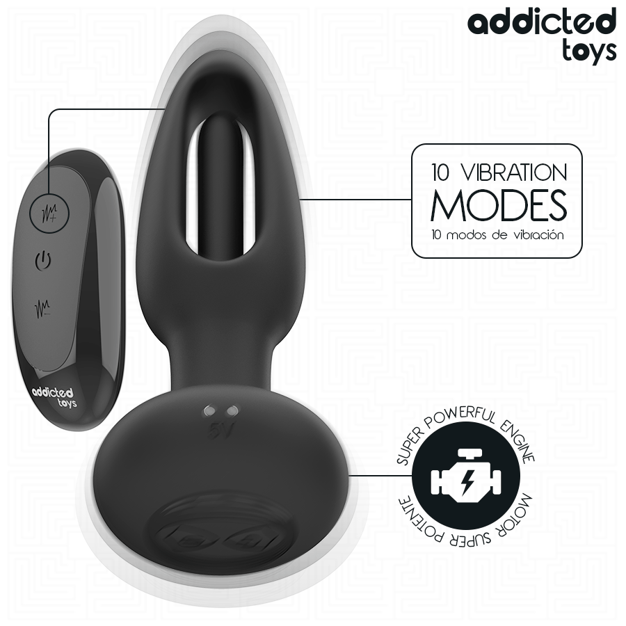 Addicted Toys - Analplug mit Vibrierender Zunge und Fernbedienung