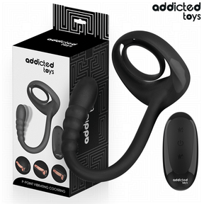 Penisring P-Spot vibrierender Cockring mit Fernbedienung Schwarz Ø 6,8 cm