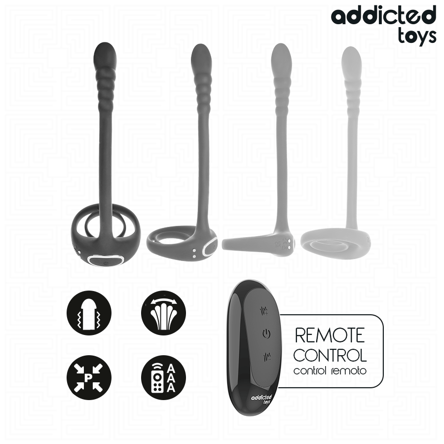 Penisring P-Spot vibrierender Cockring mit Fernbedienung Schwarz Ø 6,8 cm.5