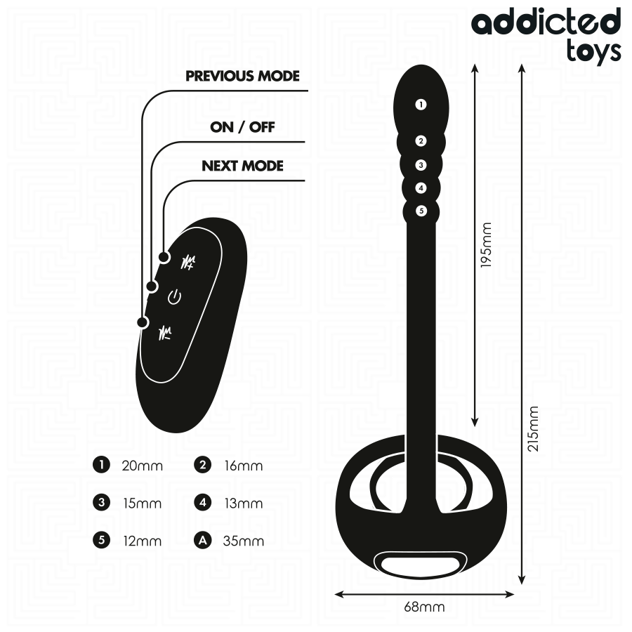 Penisring P-Spot vibrierender Cockring mit Fernbedienung Schwarz Ø 6,8 cm.6