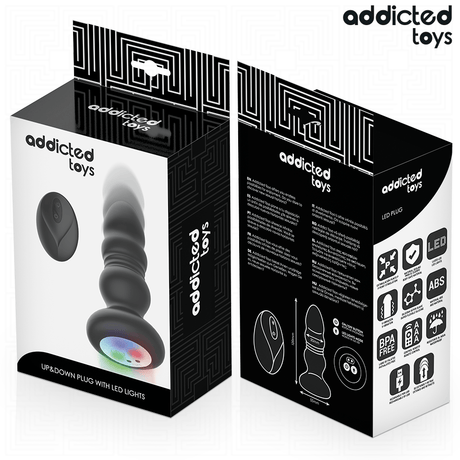 Addicted Toys – Rotierender Vibrierender Analplug mit LED-Licht und Fernbedienung