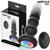 Addicted Toys – Rotierender Vibrierender Analplug mit LED-Licht und Fernbedienung