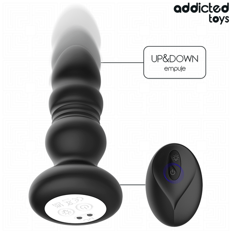 Addicted Toys – Rotierender Vibrierender Analplug mit LED-Licht und Fernbedienung